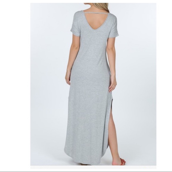 ✨LAST 1✨LOOSE FIT SIDE SLITS MAXI DRESS W/POCKETS - Picture 2 of 3